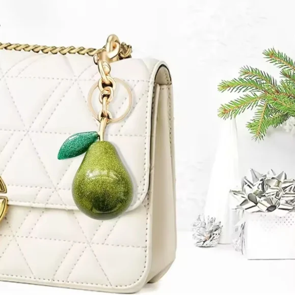 Resin Pear Bag Hanging Imitation Fruit Keychain Fashion Bag Accessories - Picture 4 of 7